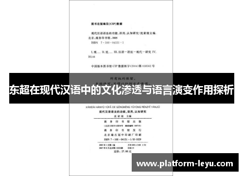 东超在现代汉语中的文化渗透与语言演变作用探析